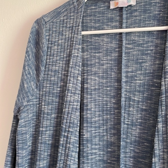 Lularoe Sarah blue ribbed long cardigan duster size small new - Picture 3 of 5
